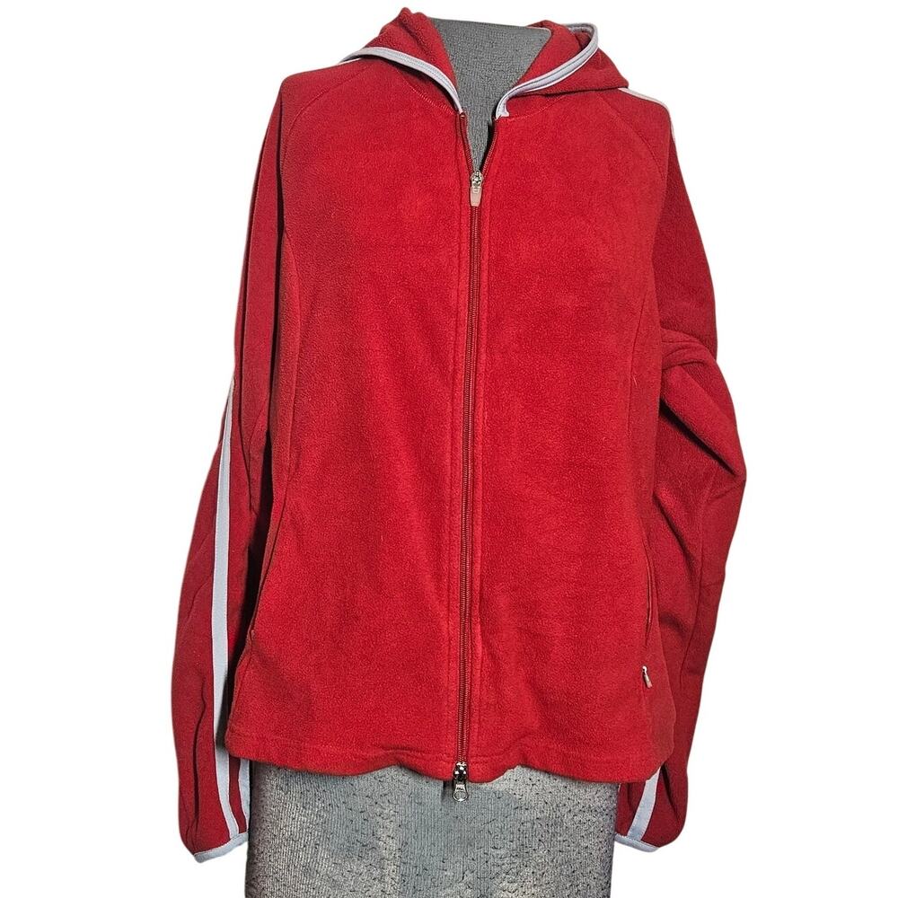 Red Full Zip Hooded Jacket Size Medium